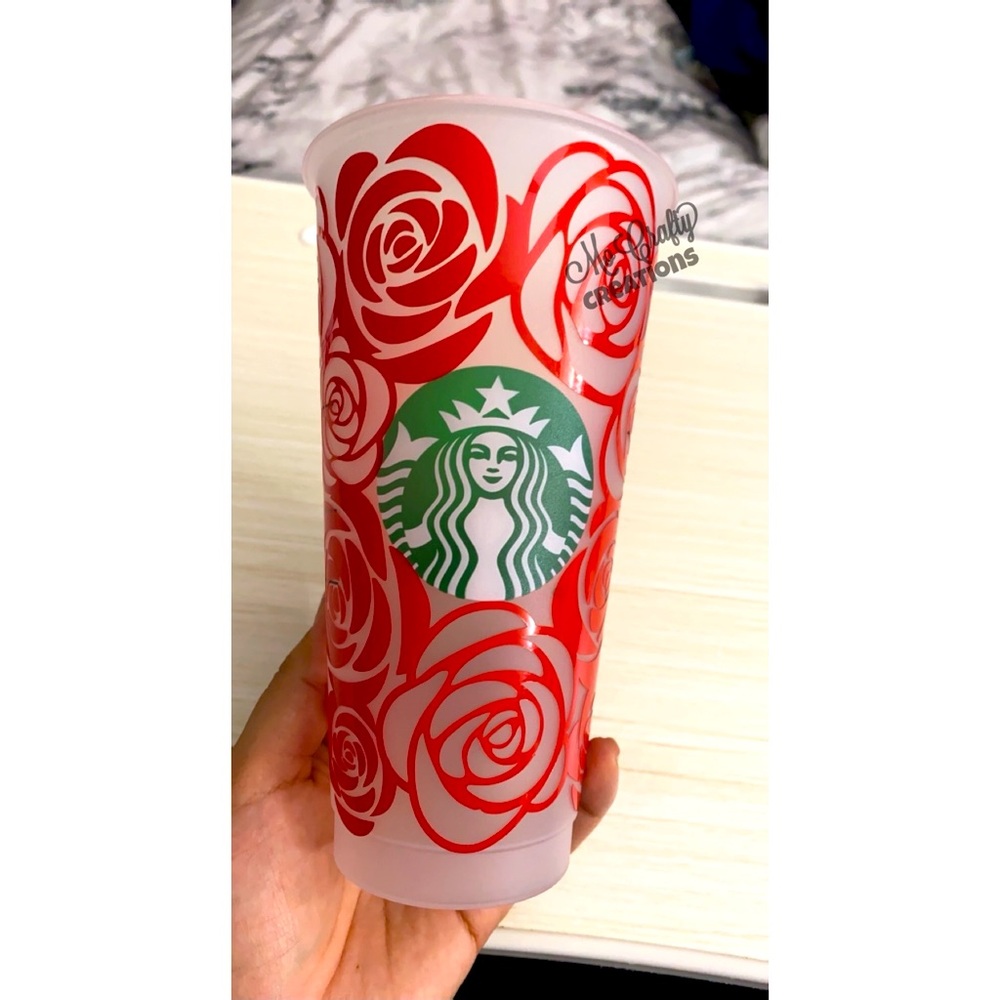 Red Roses Starbucks Cold Cup